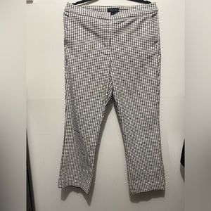 Size 12 Rachel Zoe Back and White Midrise Cropped Straight Leg Dress Pants